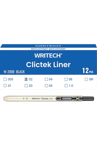 Wrıtech W-2008 Basmalı Fınelıner 0,2mm Kalem - 12'li Kutu Ahşap