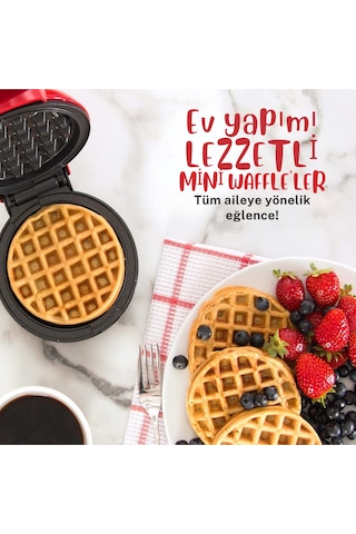 Dash Mini Yapışmaz Waffle Makinesi, Hızlı Isınan Ve Kullanıcı Dostu Mutfak Ekipmanları Kırmızı 189437344