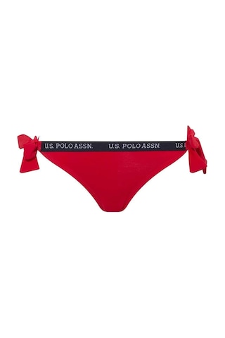 U.S. Polo Assn. Kadın Kırmızı Kalın Ipli Bikini Alt Kırmızı