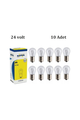(10 ADET) P21W NARVA 17643 24V. 21W. ( 93 TİP) STANDART AMPUL