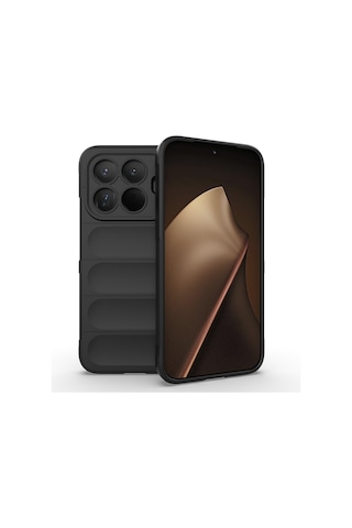 Vendas Xiaomi 15t Pro Kılıf Esnek Tpu Oyuklu Arka Yüzey Tasarımlı Zore Etnik Silikon Kapak Siyah