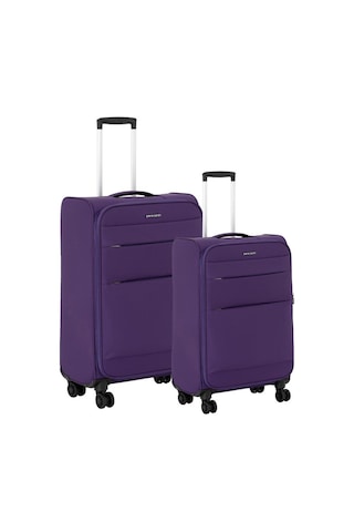 Pierre Cardin Ultra Light Hafif Lüx Kumaş Orta Ve Kabin 2'li Valiz Seti Ultra Light Hafif Kumaş Valiz Mor Pc4200 Mor