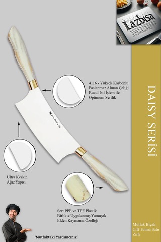 Daisy Serisi Seri Mutfak Bıçak Kıyma Çift Tutma Zırh Mft-853