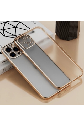 Apple iPhone Uyumlu 11 Pro 5.8inç Renkli Kenar Şeffaf Kılıf Kamera Korumalı Kılıf- 5775 Mavi