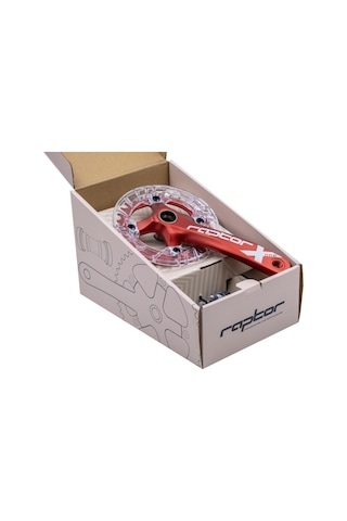 Raptor 34t Tek Yaprak Şeffaf Muhafazalı Aynakol Seti Göbek+aynakol+yaprak Bisiklet Krank Set Kırmızı Kırmıızı