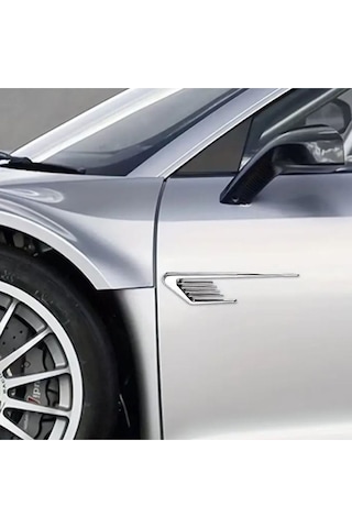 Araç Ventil Çamurluk Üstü Izgara Süsü Çamurluk Ventili 30 Cm 2 Parça Bantlı Nikelaj Yapıştırma