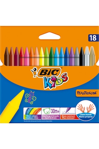 Bic Kids Plastidecor Elleri Kirletmeyen Pastel Boya 18 Renk