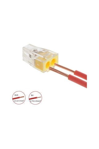 Koodmax 25 Adet Pct-102 2 Pinli İtmeli Hızlı Kolay Kablo Tel Birleştirici Konnektör Vidasız Klemens