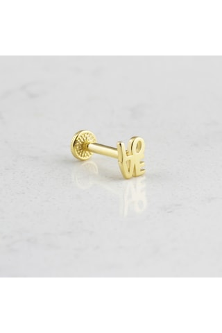 Glorria Altın Love Tragus Piercing Altın