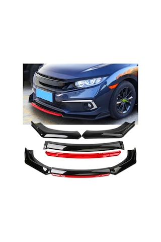 Opel İle Uyumlu Vectra 2002-2008 Ön Lip 4 Parça Kırmızı Tampon Eki