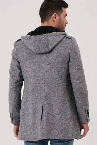 Plt8406 Dewberry Erkek Palto-desenli Gri Desenli Gri