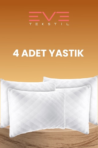 Eve Tekstil 4 Adet Diamond Kalite Kapitone Yastık 50x70 Cm 800 G
