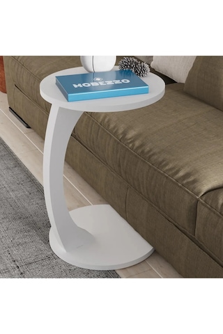 C Sehpa Zigon Sehpa Orta Sehpa Koltuk Sehpası Ofis Sehpası Beyaz