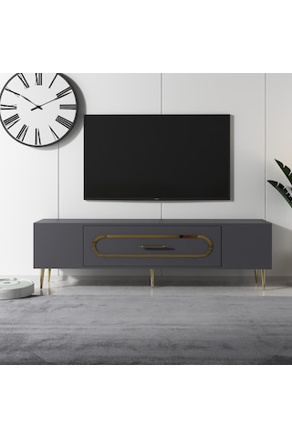 Dekop3ct Tv Sehpası Antrasit-altın