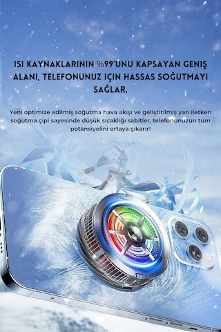 Manyetik Mıknatıslı Telefon Soğutucu Radyatörlü Fan