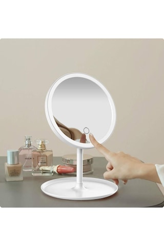 Yuvarlak Işıklı Makyaj Aynası 3 Renk Işık Şiddeti Ayarlanabilir
