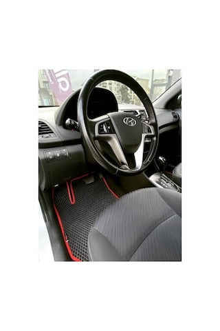 Hyundai Accent Blue Eva Paspas Takımı Siyah-kırmızı Şerit Siyah