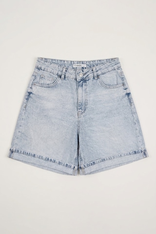 Itsbasic Kadın Ice 4s6-3 Relax Fit Bol Kesim Duble Paça Denim Şort Ice Rengi