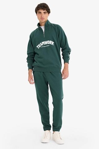 Defacto Boxy Fit Dik Yaka Fermuarlı Baskılı Sweatshirt F0115ax25augn536 Yeşil