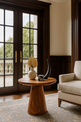 Doğal Meşe Renk Orta Sehpa Modern Mantar Tasarım Meşe