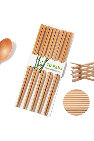 Sarfex Çin Çubukları Chopsticks 10 Çift 20 Adet Bambu Diğer