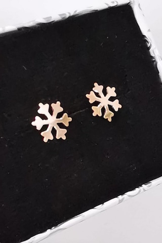 Omar Silver Kadın Kar Tanesi Çivili Gümüş Küpe