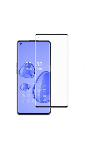 Oppo Reno 5 Pro Plus 3D Curved Tam Kaplayan Tempered Glass Ekran Koruyucu