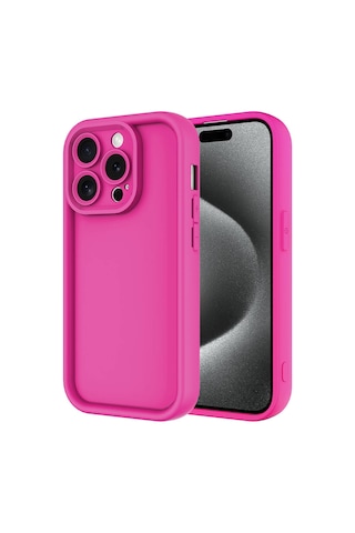 Zore Apple Uyumlu iPhone 15 Pro Max Kılıf Kamera Korumalı Ananas Kapak - Pembe Koyu Pembe Koyu