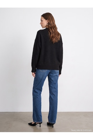 Dilvin 72362 %100 Pamuk Basic Wide Leg Jean Mavi
