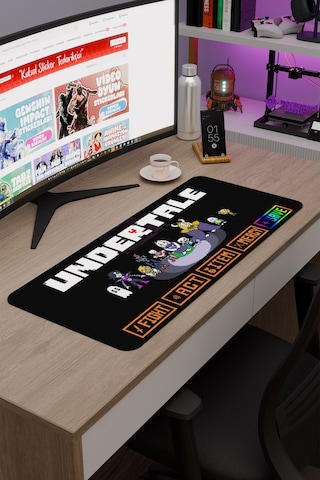 Undertale Kaymaz Dikişli Kauçuk Oyuncu Mousepad V1 - 70x30 Xl Gaming Mouse Pad Fare Altlığı