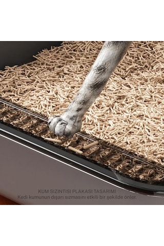 Monozone Kediler Tavşanlar Ve Küçük Hayvanlar İçin Yarı Kapalı Tuvalet Kum Kabı Kürek Hediyeli