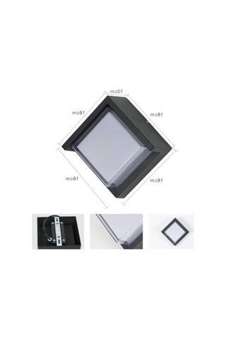 Modern Led Duvar Aplik, 15w, 1500 Lümen 10 Parça Siyah