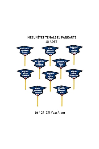 Ortaokul Mezuniyet El Pankartı 10 Adet 03