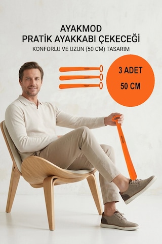Ayakmod Turuncu Hafif Esnek Büyük Boy 3'lü Ayakkabı Çekeceği