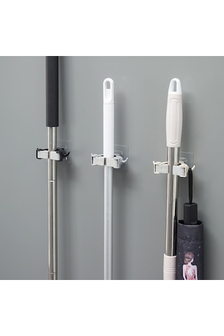 Duvar Rafı Tutucu Depolama Askısı Fırça Kancası Mutfak Paspas Düzenleyici Ev Temizliği Ve Düzenleyiciler Cam Tavan Gömleği Bej Tek Beden Diğer