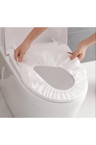 10 Adet Tuvalet Klozet Kapağı Filesi Hijyenik Su Geçirmez Wc Kılıf Beyaz Plastik Diğer