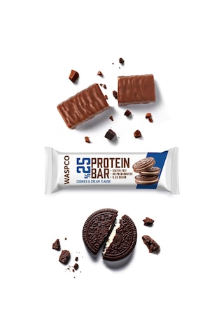 Waspco Bitter Çikolata Kaplı Bisküvi Aromalı Protein Bar 36G x 12 Adet