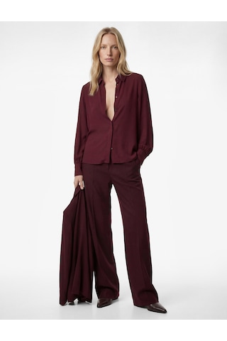 Koton Regular Fit Klasik Yaka Düğmeli Uzun Kollu Gömlek Bordo 6sak60235uw Bordo
