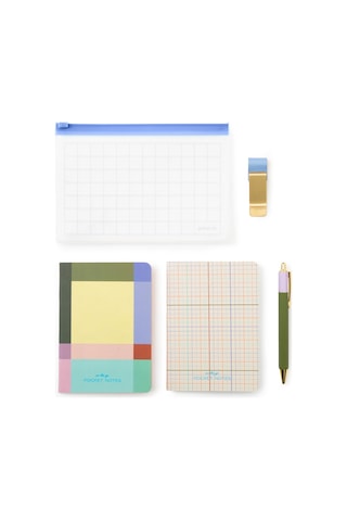 Kikkerland Inkerie Dosyalı On The Go Stationery Set Kırtasiye Seti Çok Renkli