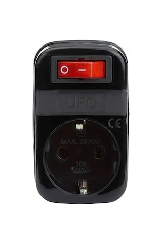 Tekli Akım Korumalı Anahtarlı Priz 16a 250v, Max 3500w Aşırı Yük Koruması Siyah