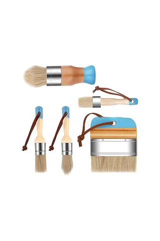 Youtek Mobilya Boyama Ve Mumlama İçin 1 İnç Domuz Tüyü Keçeli Fırça Seti - 5 Parça Detaylı Boyama Aleti