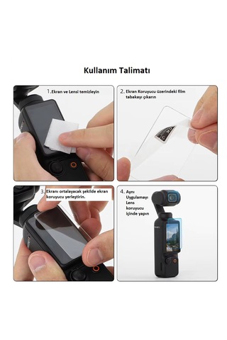 Teknoroket Djı Osmo Pocket 3 Ekran Koruyucu Seti 9h Lens Ve Ek...