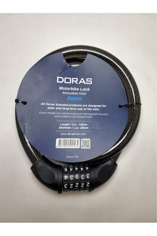 Doras Motosiklet Kilidi B6000 1 Antrasit Boy : 120 Cm Çap : 20 Mm Siyah