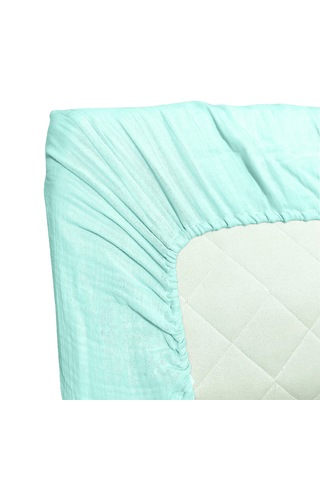 Joyous Mom Kids 4 Katlı Müslin Nevresim Takımı Organik Bebek Uyku Seti Mint