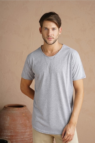 Tarz Cool Pis Yaka T-shirt Gri