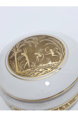 D'art Limoges Çocuk Desenli Porselen Kapaklı Kutu