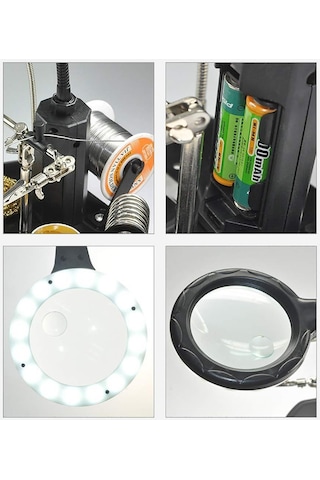 Wellhise Acn-129 Masa Üstü Ledli Mini Büyüteç Havya Stand Pcb Tutucu
