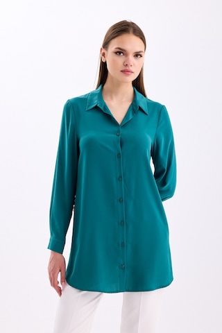 Uzun Kollu Regular Fit Basic Gömlek 2020 Yeşil