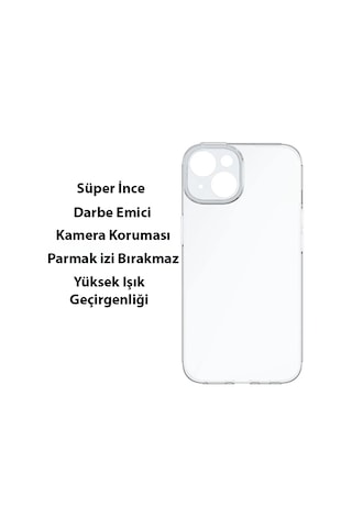 Baseus Simple Case İphone 14 6.1 Kamera Korumalı İnce Silikon Şeffaf Kılıf- 5775 Renk: Şeffaf 2
