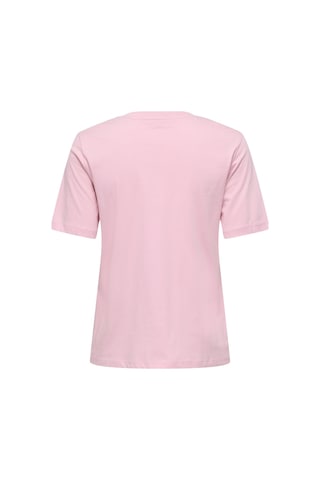 Only Kadın Bisiklet Yaka Grafik Baskılı Tişört - Happy Pembe